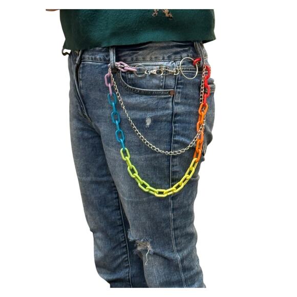 Colorful Handmade Chain Accent for Belt, Bag, or Necklace - Picture 2 of 11